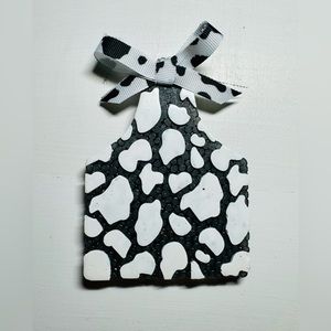 Car freshie- cow print ear tag